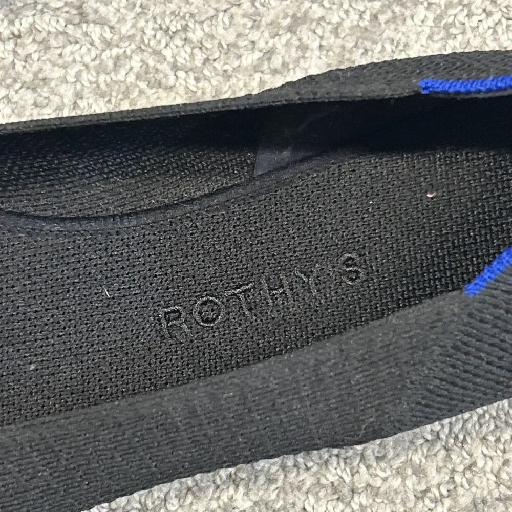 Rothys The Ballet Flats Womens 10.5 Black Knit Bow Round Toe Shoes Comfort
